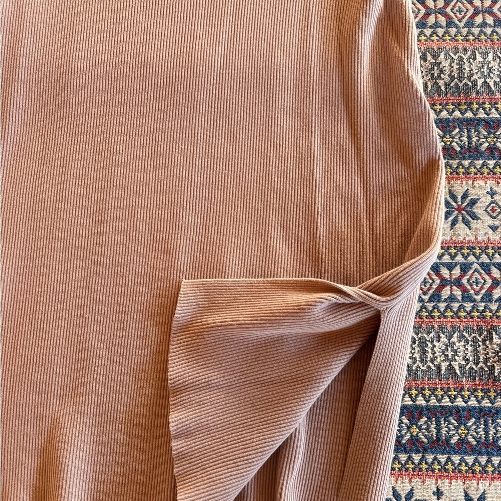 Wishlist Boutique Mauve/Lavender Light Purple Ribbed Pencil Bodycon Midi Skirt L - Picture 5 of 8